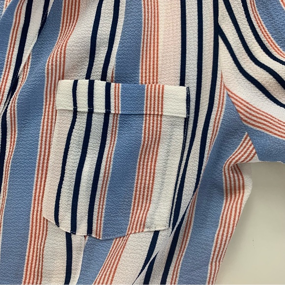 Urban Girl Women’s Belted Cargo Shirt Dress Tunic Mini Tie Waist Stripe Small - Picture 7 of 16